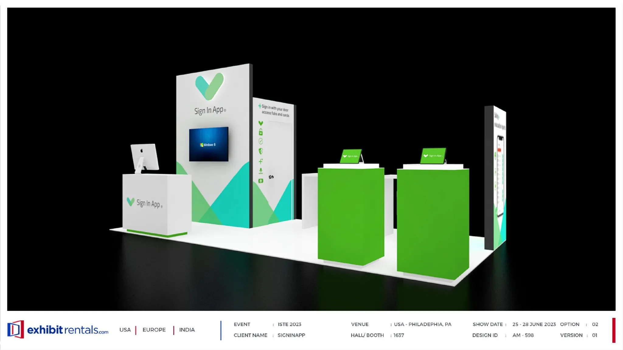 10x20 Peninsula booth design by Exhibit-Rentals